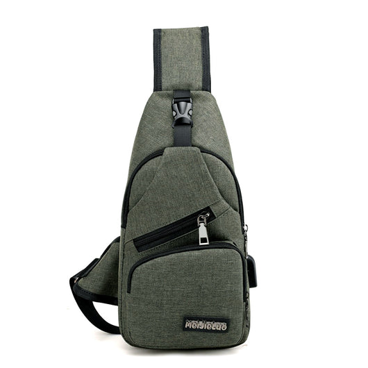 Bolsa de Pecho USB Carga Rápida - Mochila Deportiva Hombre Tela Impermeable - Image 5