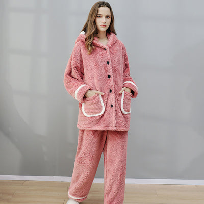 Pijama de Dos Piezas en Fleece Coral - Image 16