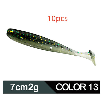 Señuelo de Pesca Gusano Blando Pez Mandarina Cola T Bicolor - Image 14