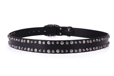 Cinturón de Cuero Genuino con Remaches para Hombre - Estilo Trend - Image 9
