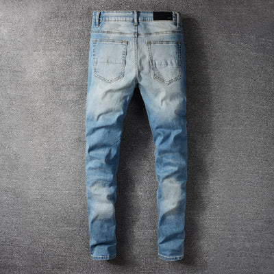 Jeans Slim Fit con Parches de Pliegues Modernos - Image 4