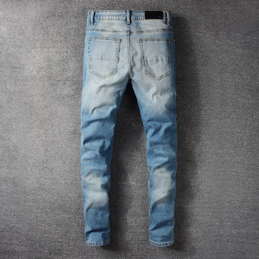 Jeans Slim Fit con Parches de Pliegues Modernos - Image 4