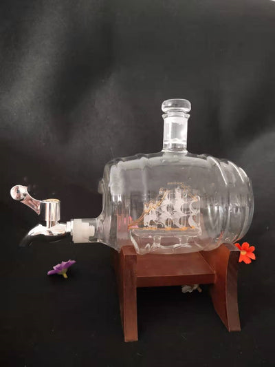 Decantador de Vidrio 1000ml con Grifo - Barril de Vino Artesanal Buen Viaje - Image 2