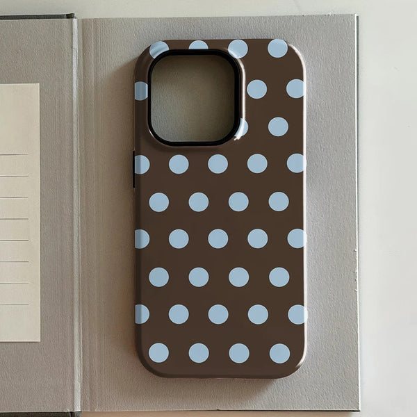 Funda para Celular Lunares Marrón y Rojo Lujo