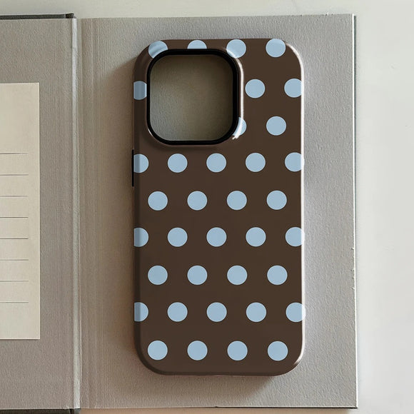 Funda para Celular Lunares Marrón y Rojo Lujo