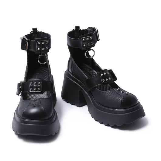 Zapatos Mujer con Hebilla de Remaches - Estilo Edgy y Versátil - Image 3