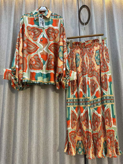 Conjunto de Dos Piezas: Blusa Estampada Personalizada + Pantalón Ancho de Cintura Alta - Image 23
