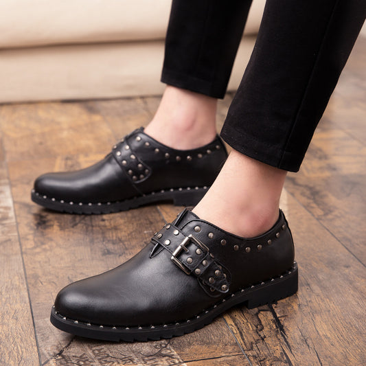 Zapatos de Cuero Estilo Británico Retro con Remaches para Hombre - Image 2