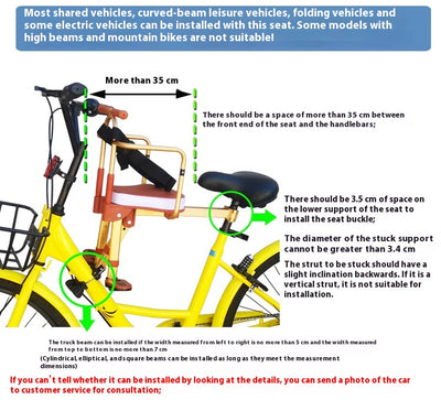 Asiento Delantero Plegable de Aluminio para Bicicleta Compartida Infantil - Image 21