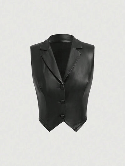 Chaleco de Cuero Premium con Cuello y Botones - Image 12