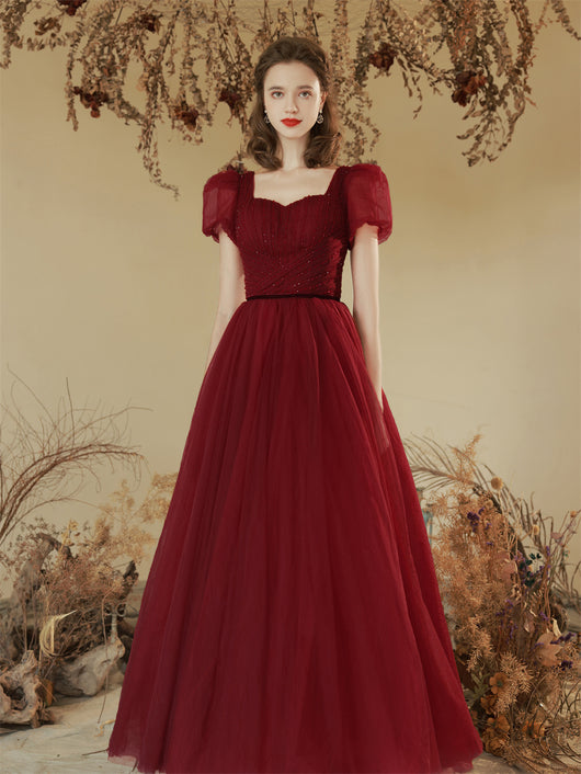 Blusa Rojo Vino con Mangas Abullonadas - Diseño Minimalista - Image 2