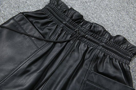 Shorts de Cuero Oveja con Bolsillos de Cordón - Casual Premium - Image 12