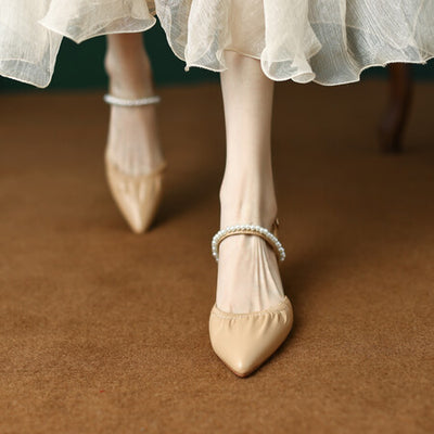 Sandalias Elegantes de Tacón Cuadrado en Cuero