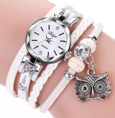 Pulsera Reloj con Dije de Búho Tejido a Mano - Image 11