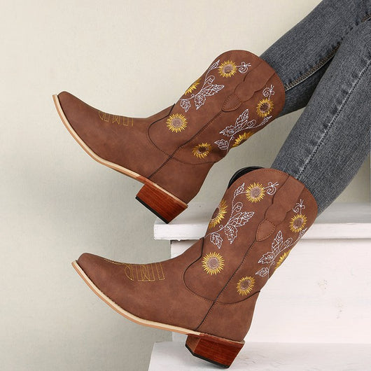 Botas Martin Bordadas con Girasol - Estilo Fashion - Image 11