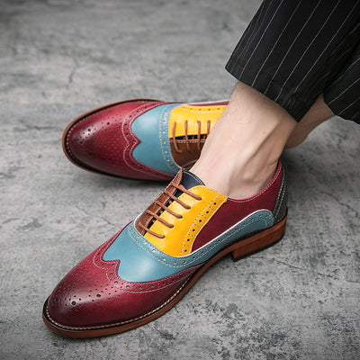 Zapatos Brogues Estilo Británico con Cordones y Detalles en Contraste para Hombre - Image 6