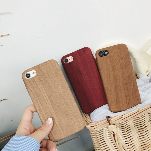 Funda de Madera para Celular con Cuero Suave y Grano Natural