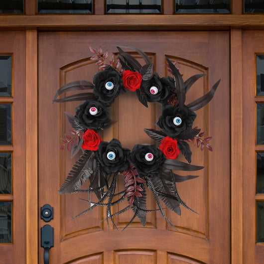 Guirnalda de Rosas Artificiales y Ojos Terroríficos con Ramas Secas para Halloween - Image 4