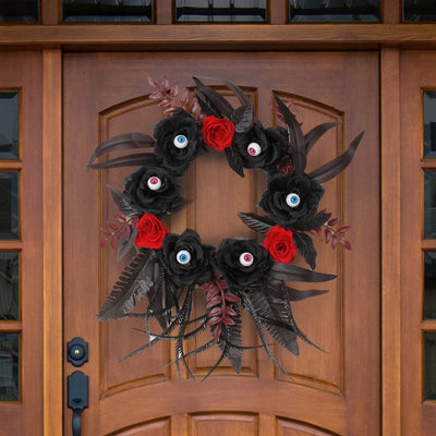 Guirnalda de Rosas Artificiales y Ojos Terroríficos con Ramas Secas para Halloween - Image 4