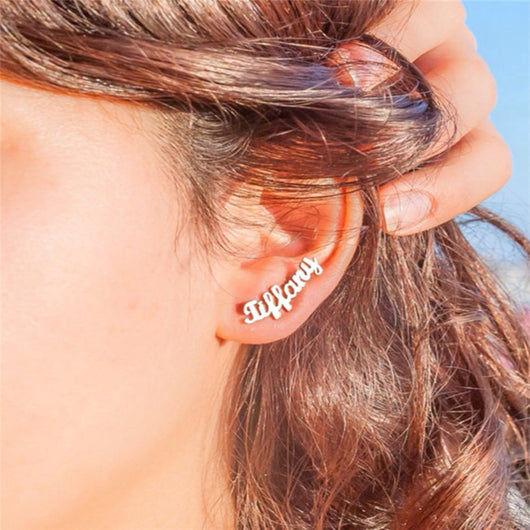 Aretes Personalizados con Nombre de Acero Inoxidable para Mujer - Image 7