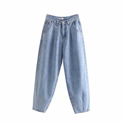Jeans Holgados con Pliegues