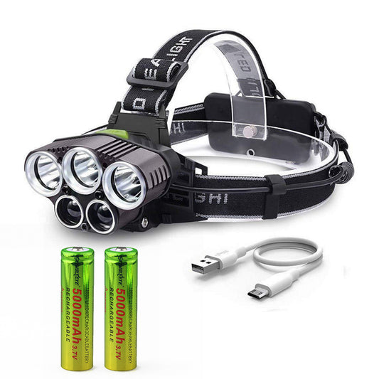 Linterna Frontal LED Recargable USB para Pesca Nocturna - 6 Modos