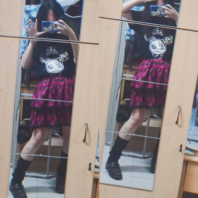 Falda Plisada Harajuku Babes Cuadros Rosa Punk - Image 3