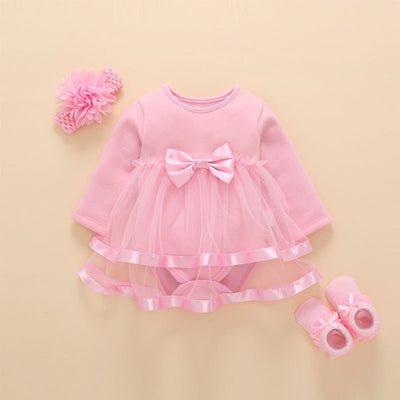Vestido Infantil de Algodón Puro para Niña, Manga Larga Princesa, Primavera y Otoño