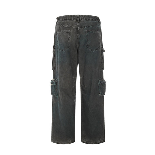 Jeans de Trabajo Personalizados con Múltiples Bolsillos y Cinturón Ajustable Estilo Europeo - Image 2