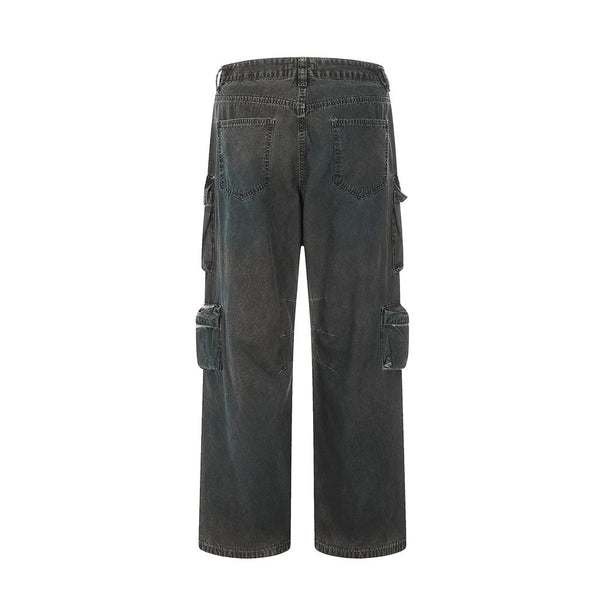 Jeans de Trabajo Personalizados con Múltiples Bolsillos y Cinturón Ajustable Estilo Europeo