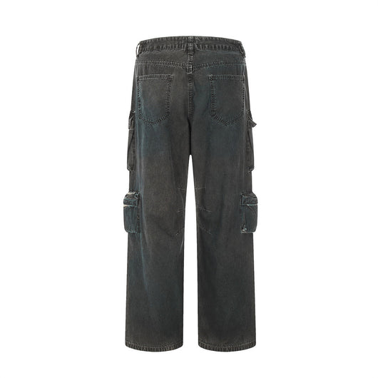 Jeans de Trabajo Personalizados con Múltiples Bolsillos y Cinturón Ajustable Estilo Europeo - Image 2