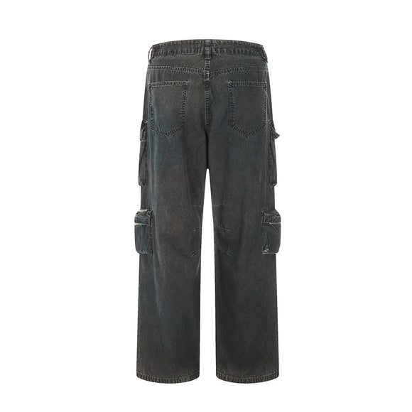 Jeans de Trabajo Personalizados con Múltiples Bolsillos y Cinturón Ajustable Estilo Europeo