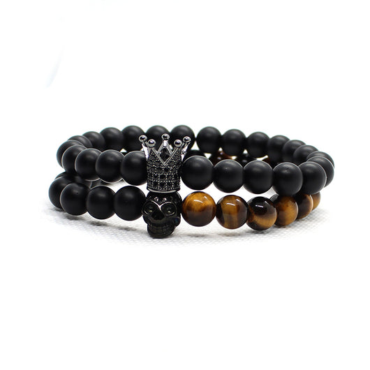 Pulsera de Calavera con Piedras Naturales para Hombre - Image 4