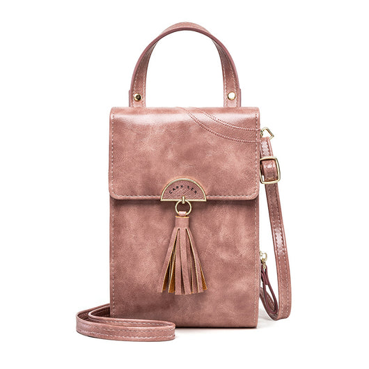 Bolso Bandolera de Cuero Encerado Estilo Coreano con Borlas para Mujer - Image 6