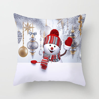 Funda de Almohada Navideña Muñeco de Nieve Tono Melocotón - Image 5