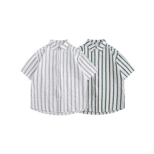 Camisa Suelta Retro Japonesa Estilo Americano Manga Corta Hombre - Image 13