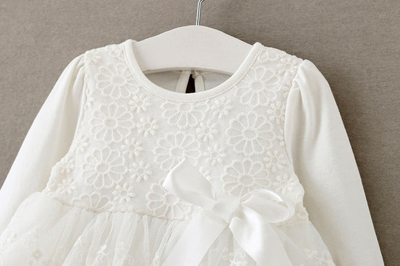 Vestido de Princesa con Encaje para Bebé - Primavera Otoño 0-12 Meses