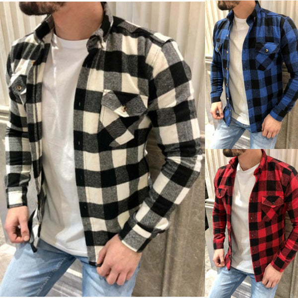 Camisa de Cuadros de Algodón Cepillado para Hombre - Oferta Especial