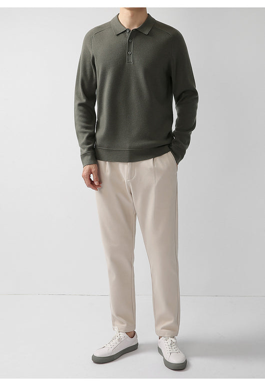 Suéter de Punto Casual en Lana de Cordero - Diseño Liso y Moderno - Image 16