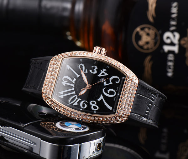 Reloj Casual de Hombre Estilo Barril con Movimiento de Cuarzo