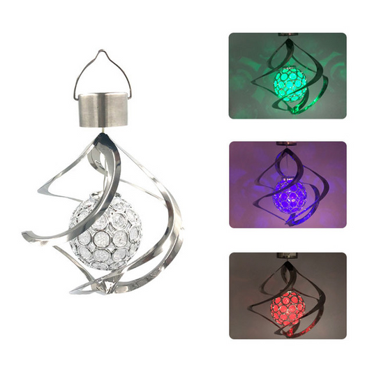 Lámpara Solar LED Giratoria con Campana de Viento - Decoración Exterior Inteligente