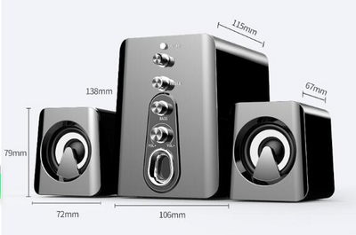 Parlante USB 2.1 Portátil con Subwoofer de Graves Profundos - Image 7