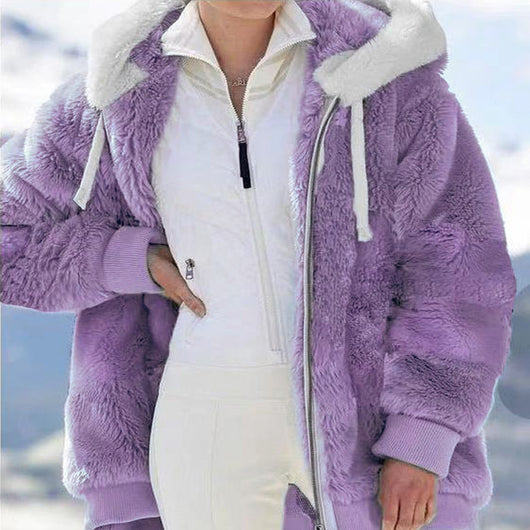 Abrigo Sudadera Deportiva Mujer con Capucha y Cierre - Invierno Cálido - Image 13