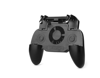 Black mobile gaming controller with 'BATTLEGROUNDS' text, featuring two top triggers and ergonomic hand grips. - Image 14