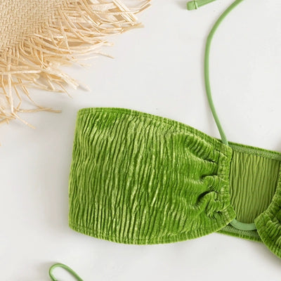 Traje de Baño Mujer con Cuello Halter y Abertura Lateral Elegante - Image 5