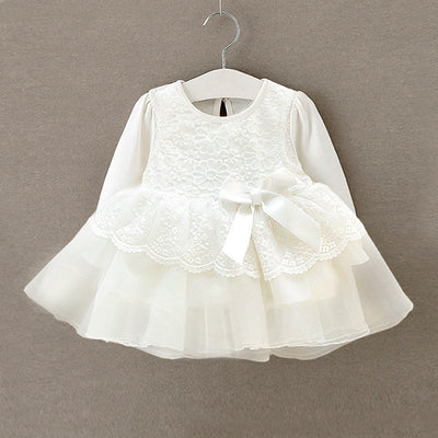 Vestido de Princesa con Encaje para Bebé - Primavera Otoño 0-12 Meses