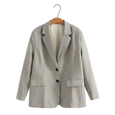 Blazer Cuadrille Retro Slim Fit Talla Grande para Mujer - Image 5