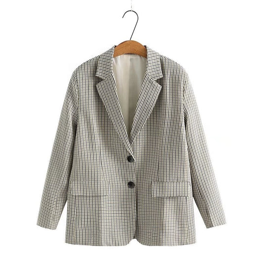 Blazer Cuadrille Retro Slim Fit Talla Grande para Mujer - Image 5