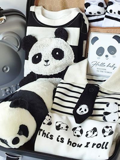 Conjunto de Ropa para Bebé Panda Algodón Puro Cuatro Estaciones - Image 7