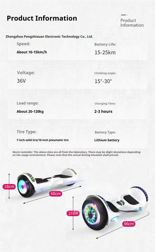 Patinete Eléctrico Autoequilibrado con Altura Ajustable - Image 11